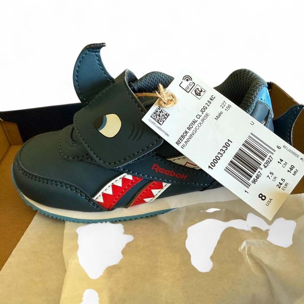 Reebok Kids Navy Shark Sneakers